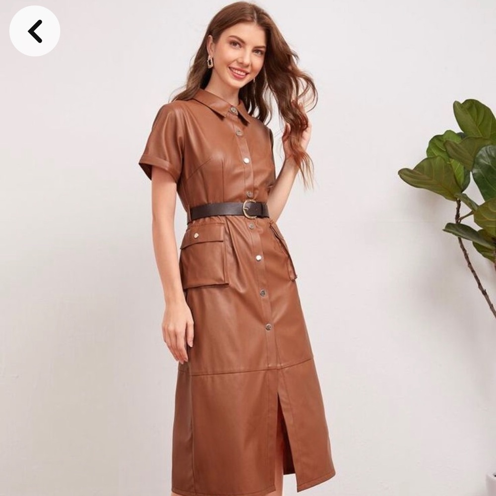 Zara faux leather dress